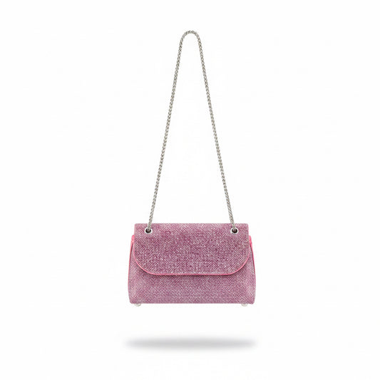 Cartera  rosa de cristal