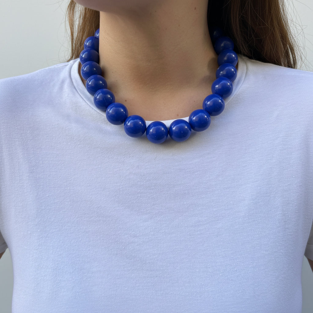 Collar esferas azul