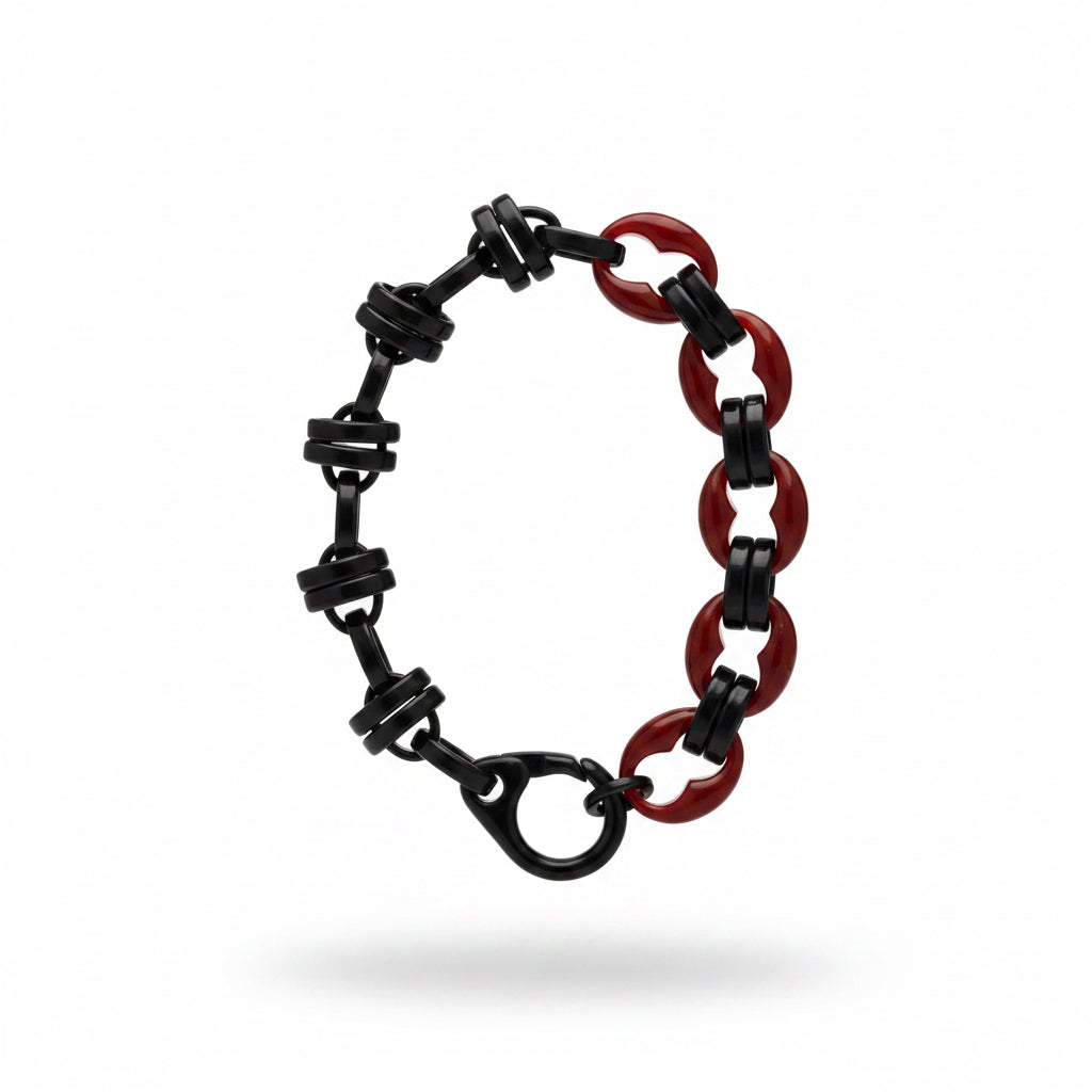 Collar bordo y negro