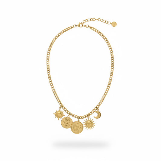collar cadena con dijes