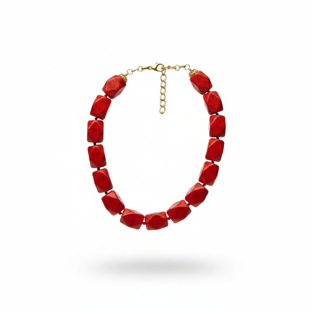 Collar coral rojo