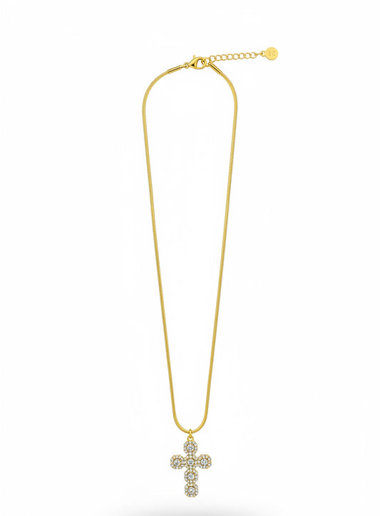 Collar cruz de zirconia