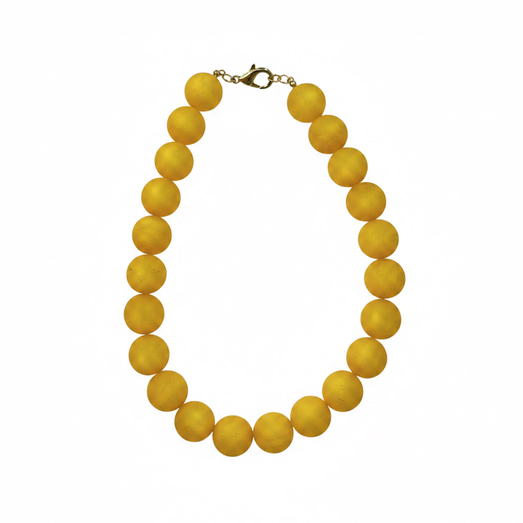 Collar esferas amarillo