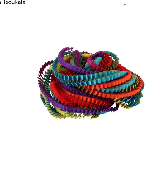 Collar seda plisado multicolor