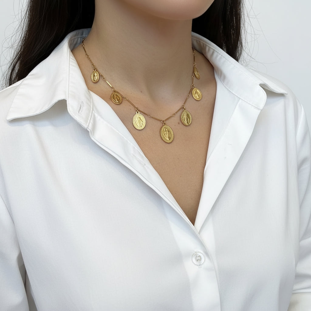 Collar dijes virgen milagorsa