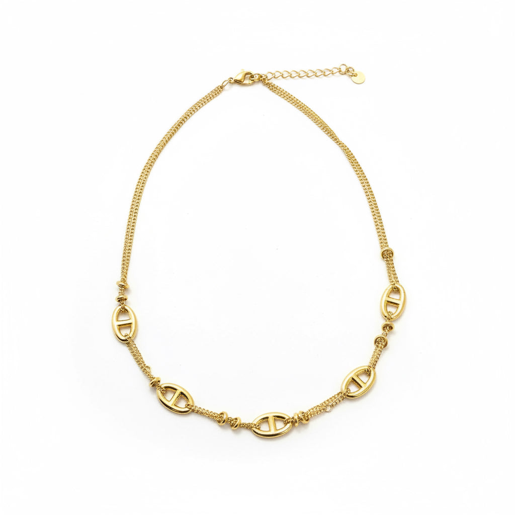 Collar doble cadena con trabas