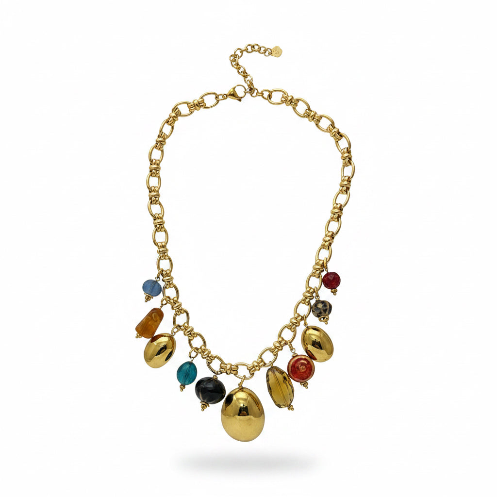 Collar dijes resina y acero