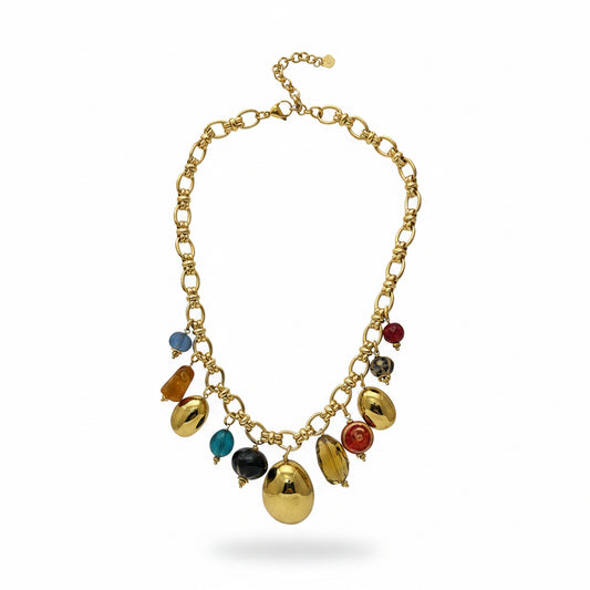 Collar dijes resina y acero