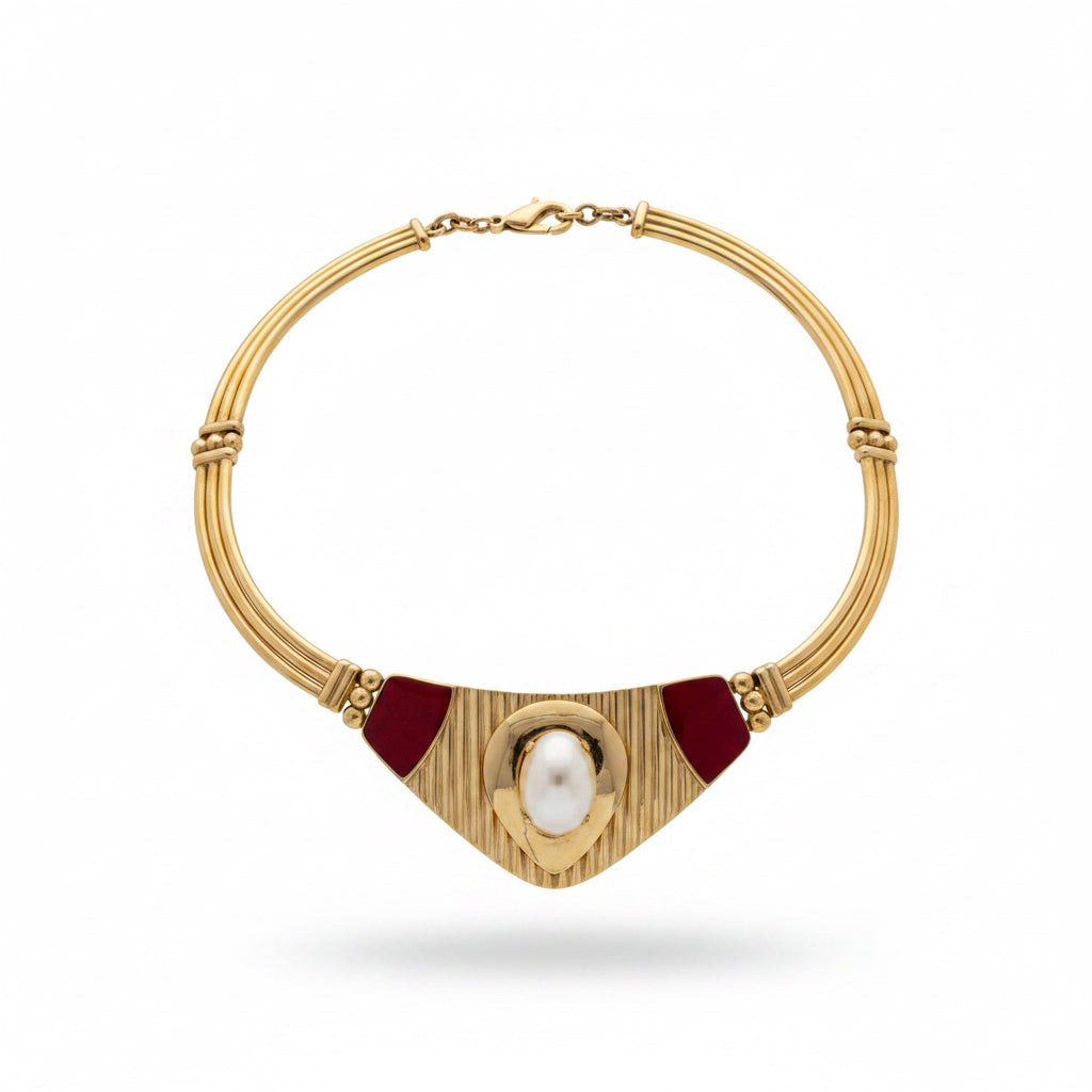Collar rigido con perla
