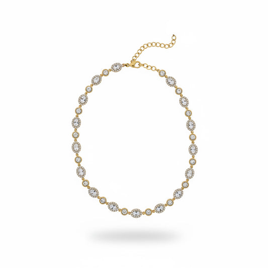 collar dorado de zirconia 