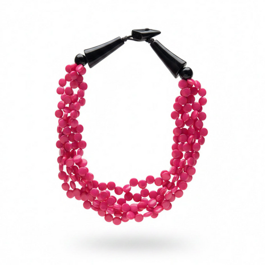Collar fucsia y negro
