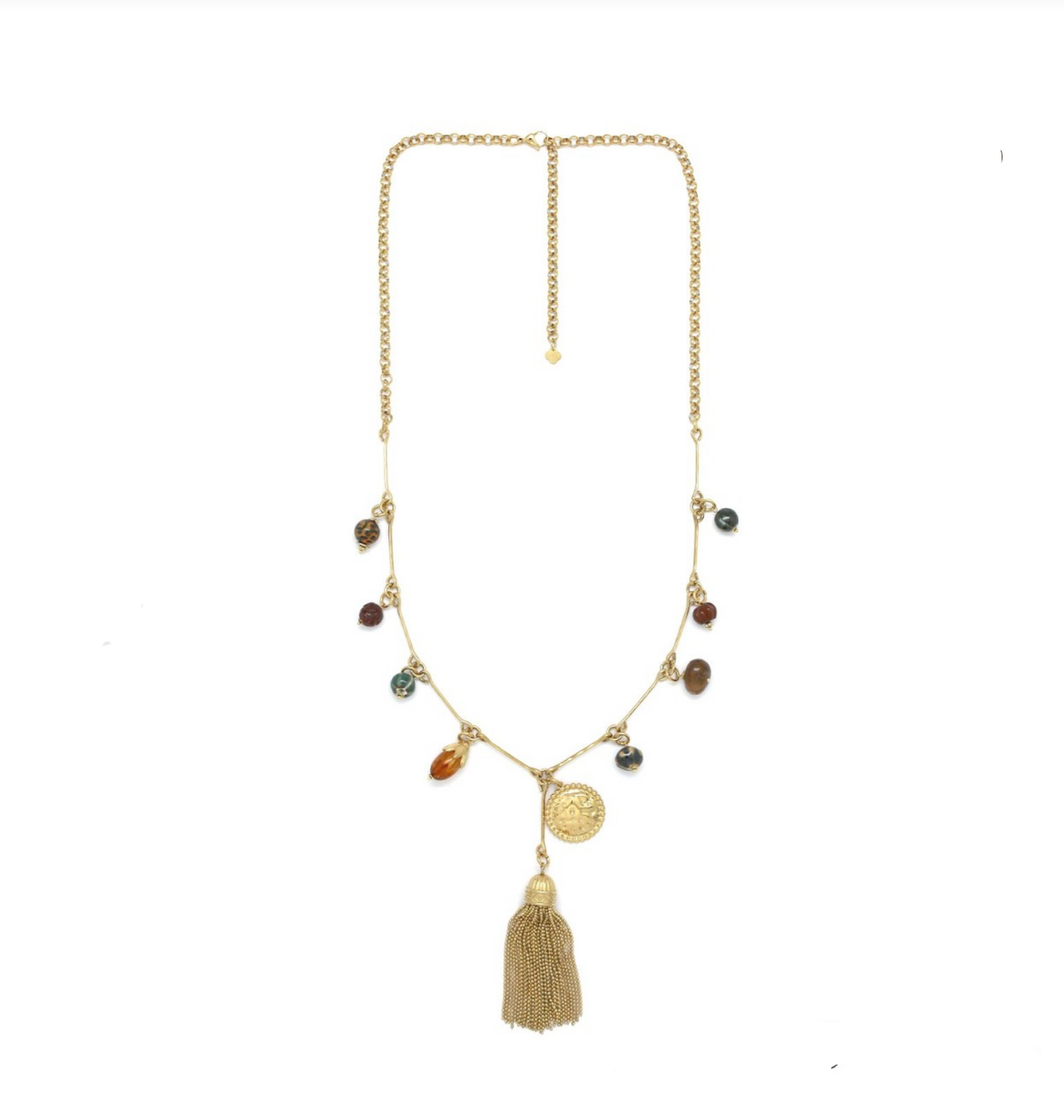 collar largo con piedras naturales 