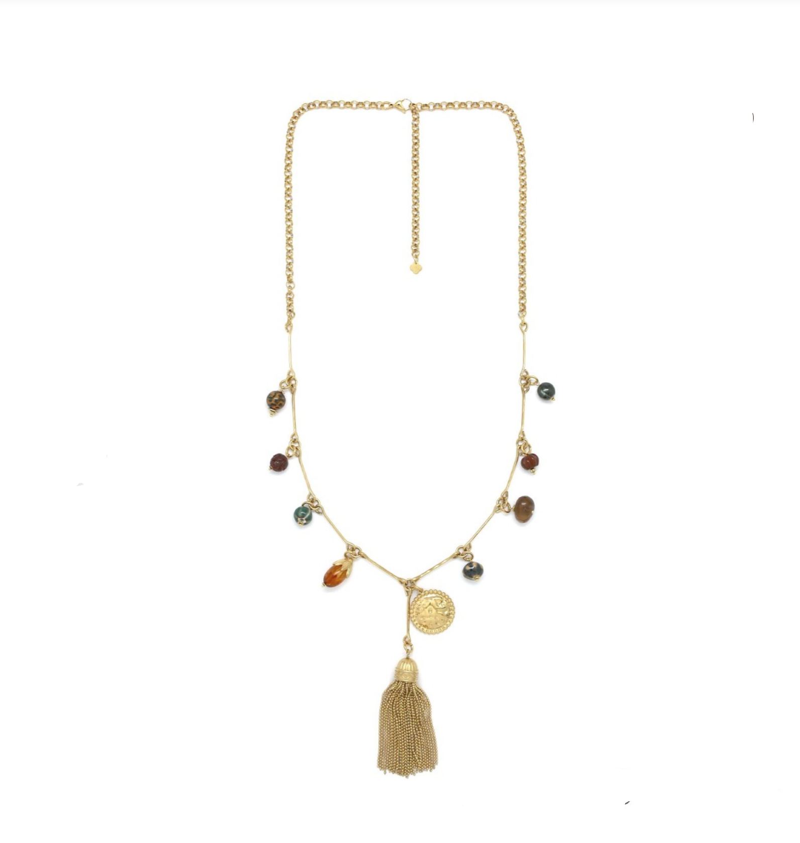 collar largo con piedras naturales 