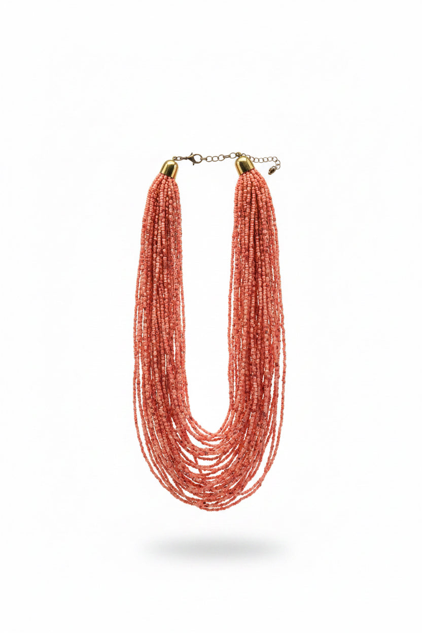 Collar mostacillas rosa