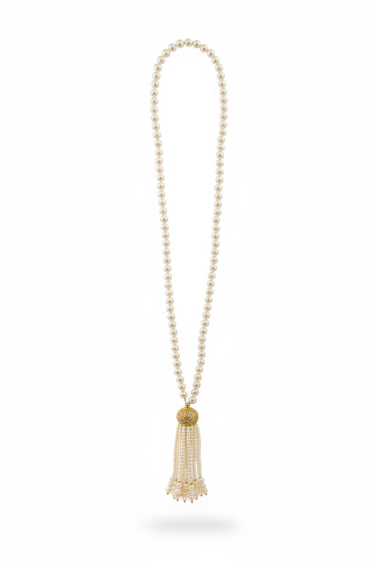 Collar largo perlas y zirconia