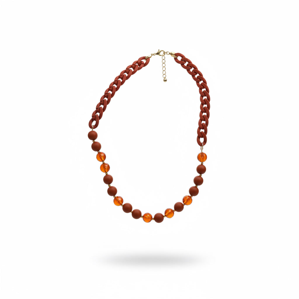 Collar resina color ladrillo
