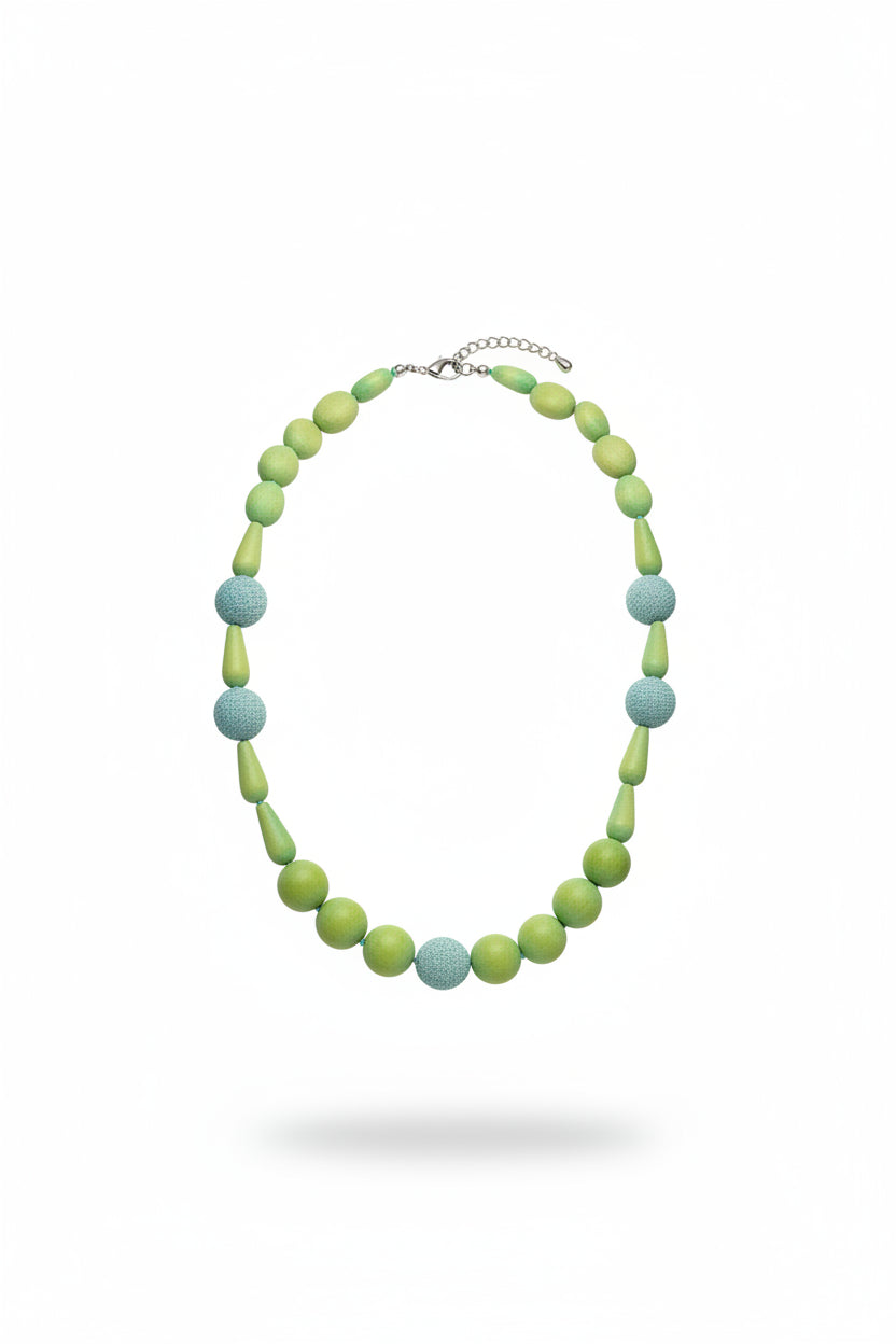 Collar madera y piel