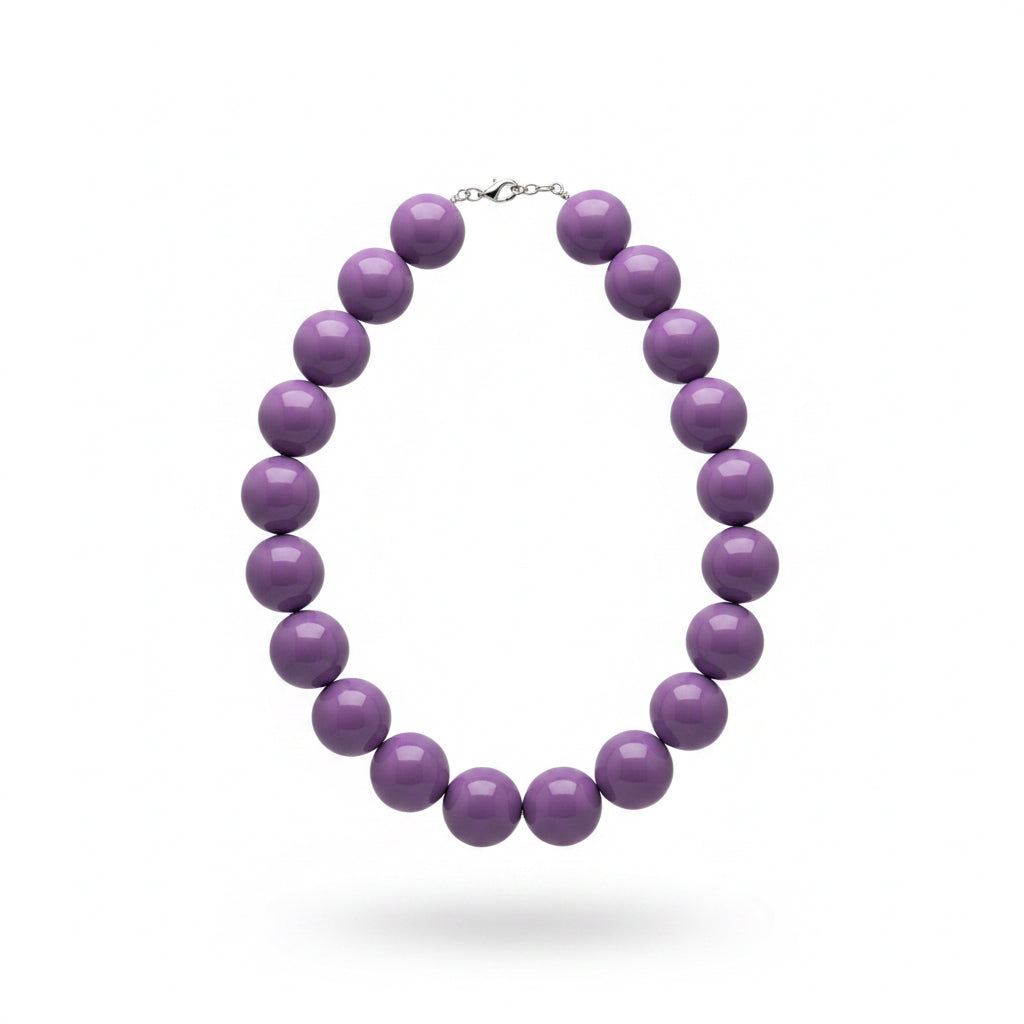 Collar esferas lila
