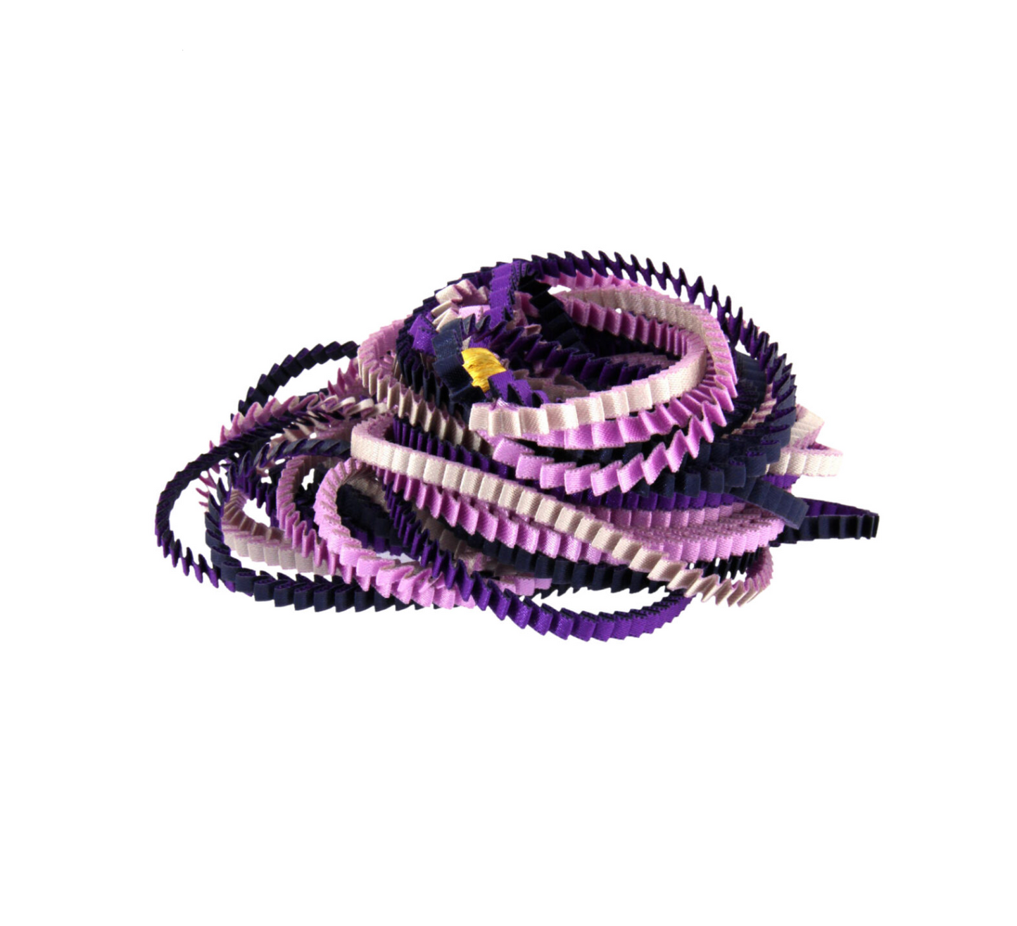 Collar largo plisado violeta