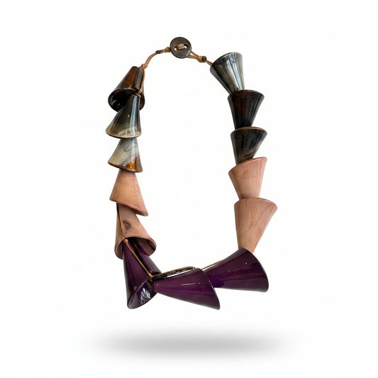 Collar degrade violeta marron y rosa