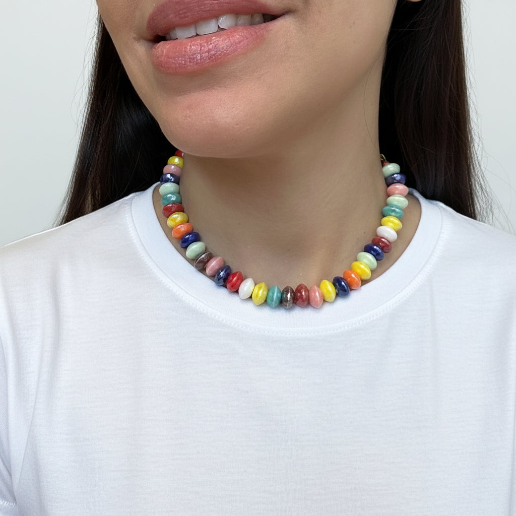 Collar ceramica de colores