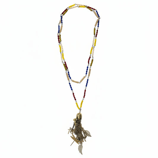 Collar  largo cristales multicolor
