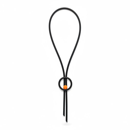 collar de caucho negro y naranja 