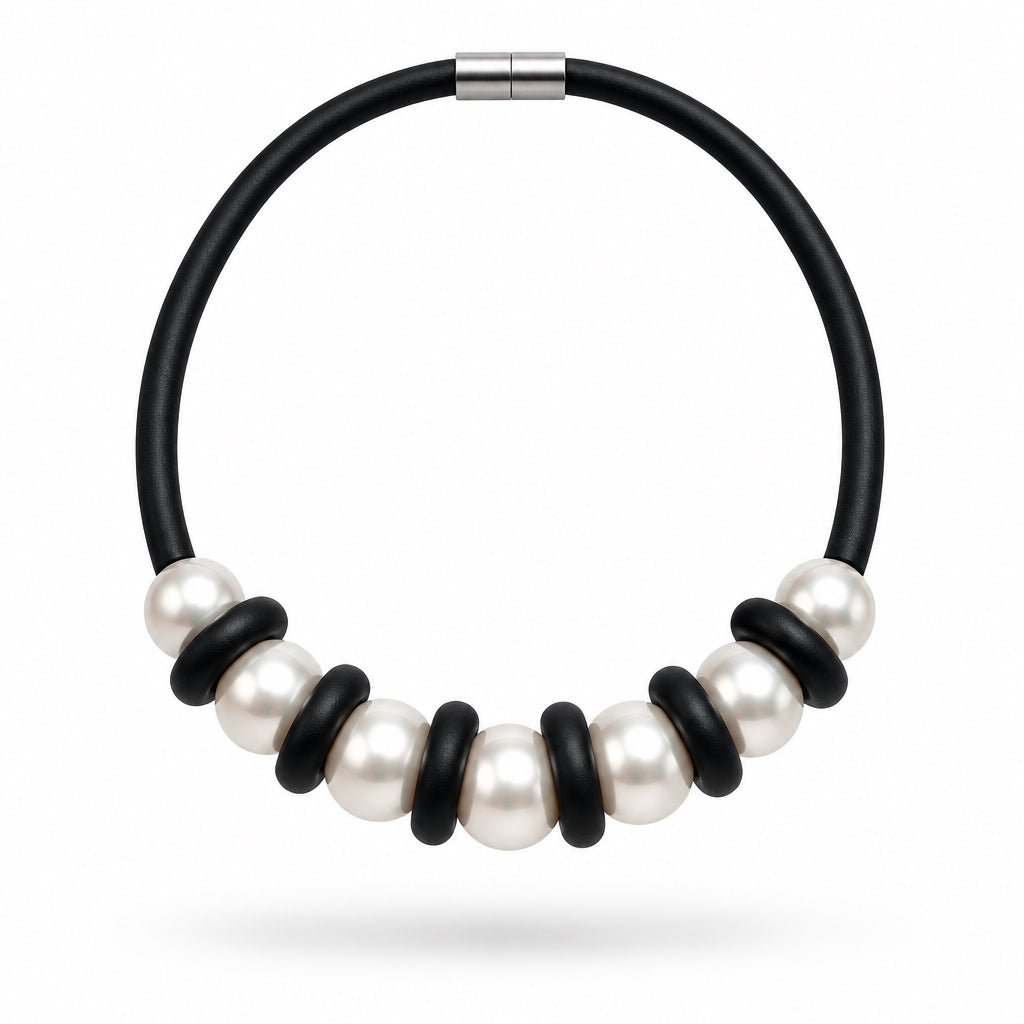 Collar goma y perla