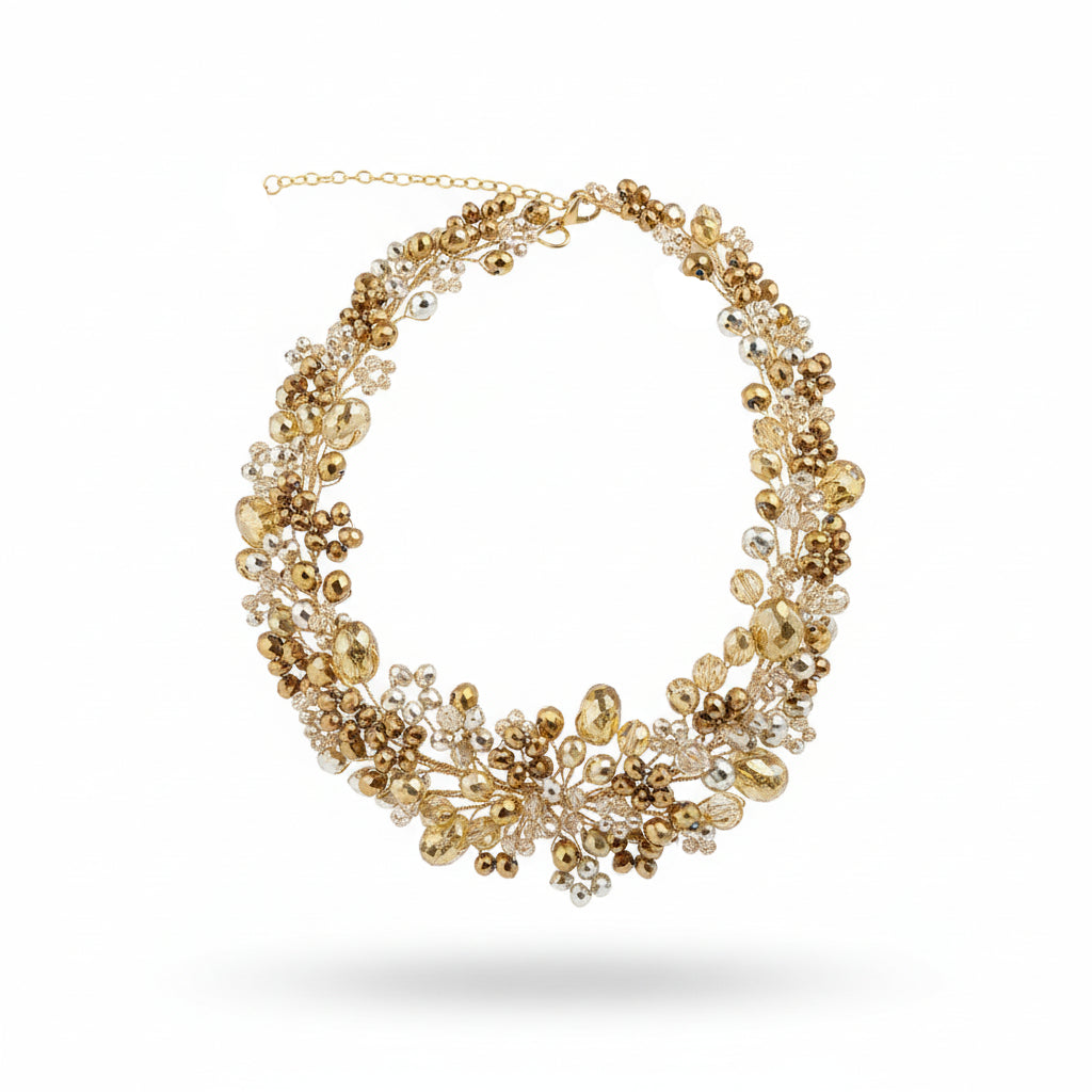 Collar "RAMA"  cristales dorados