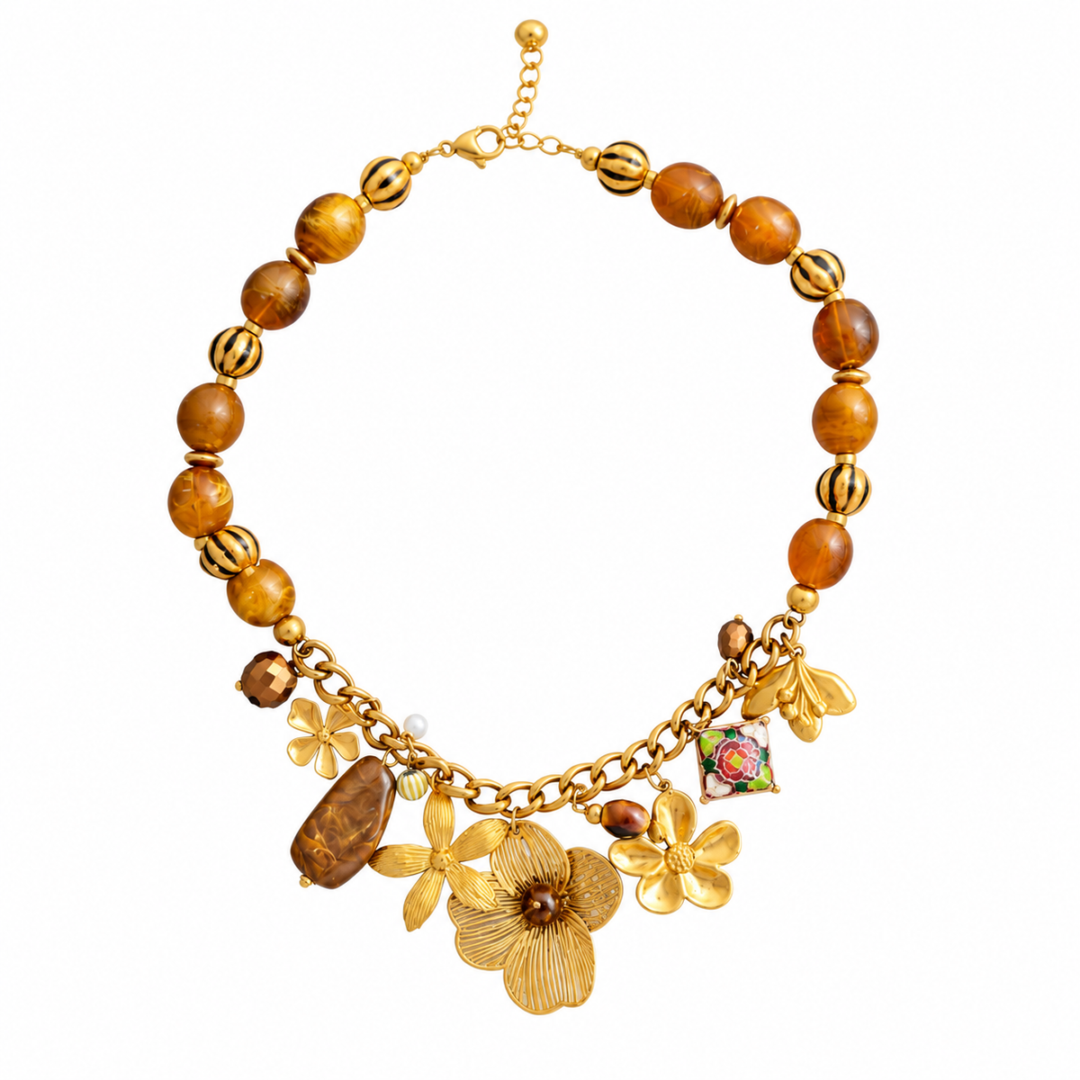 Collar resina y flores