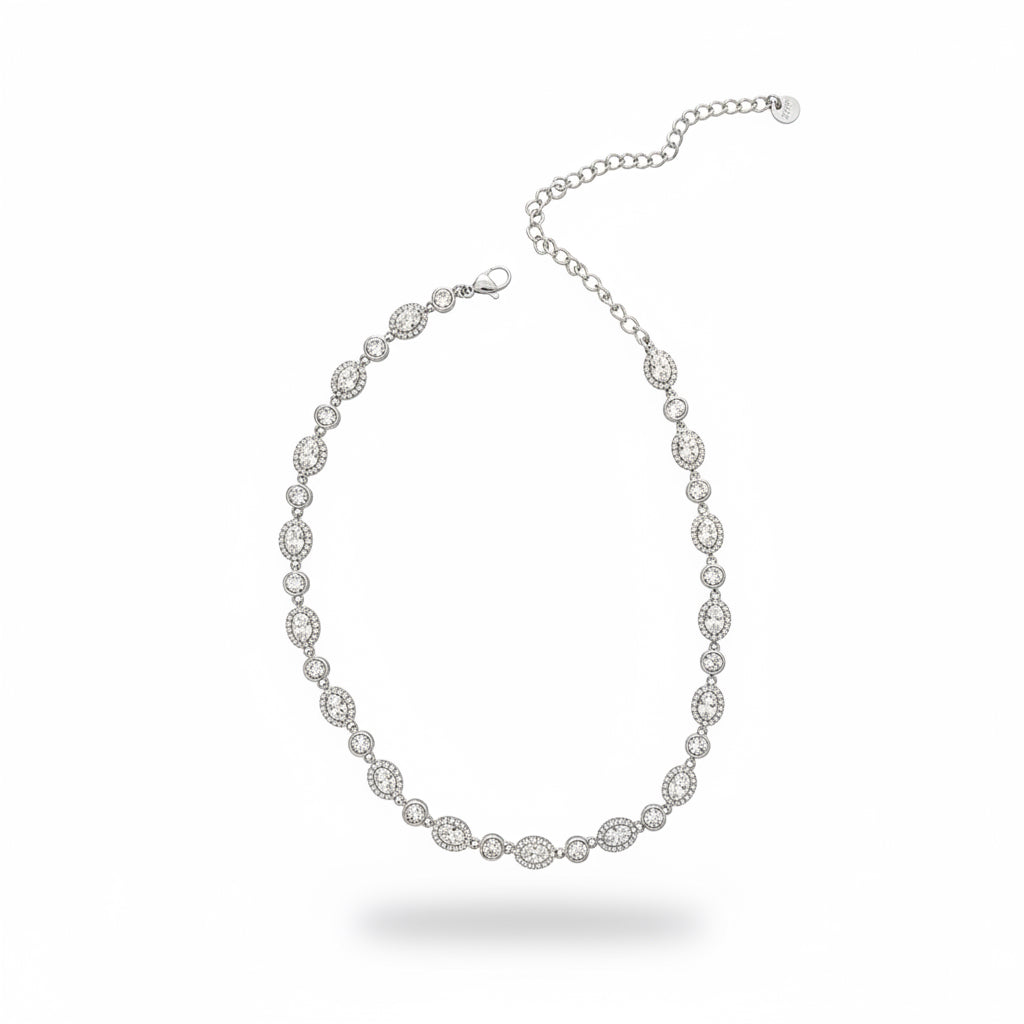 collar plateado tipo joya