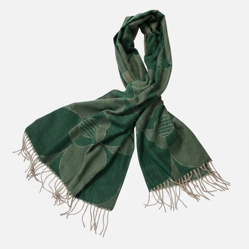 Pashmina flores verde
