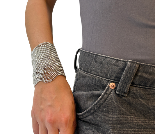 pulsera de bronce plateada