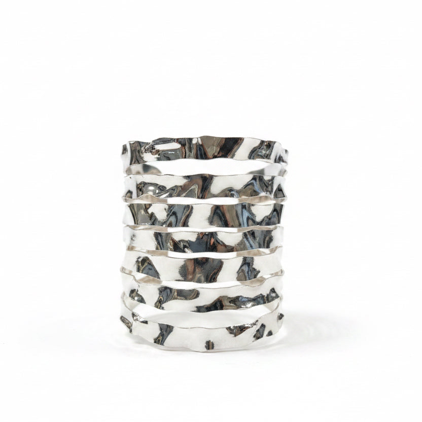 Brazalete ancho  plateado