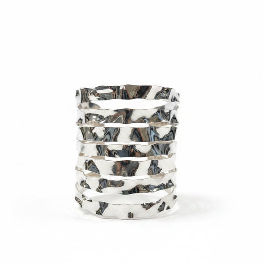 Brazalete ancho  plateado