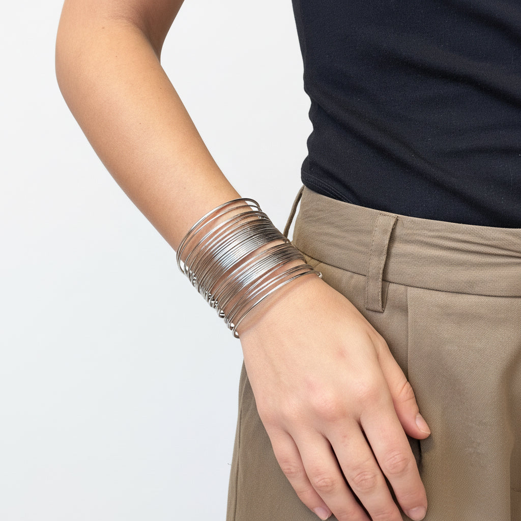 Pulsera mil vueltas plateadas